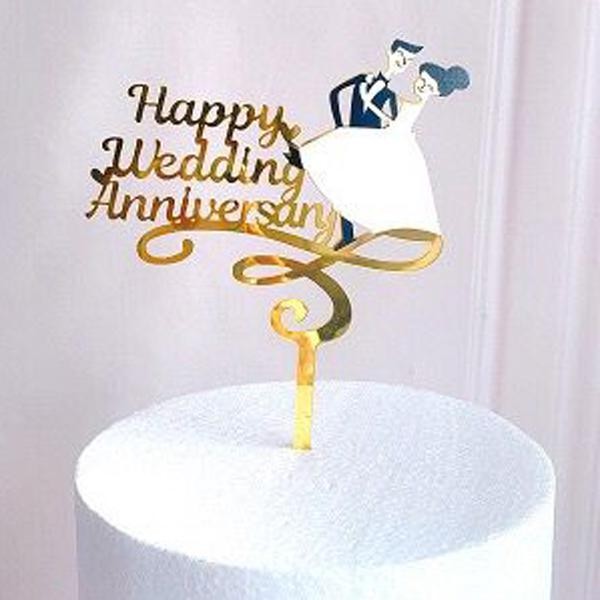 Topper Kue Happy Anniversary Hiasan Kue Happy Wedding Anniversary Cake