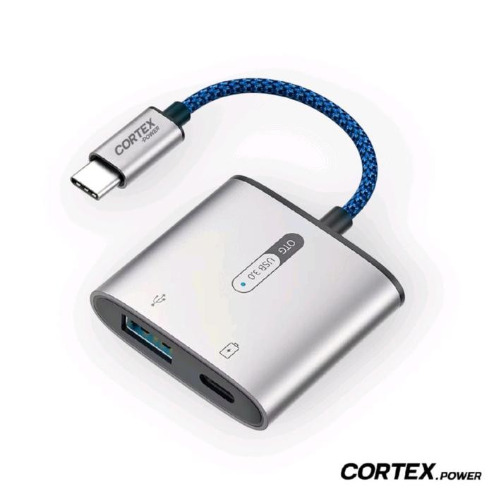 Cortex MH366 OTG USB C/Type-C To USB 3.0 + 60W Charging 2in1 Adapter
