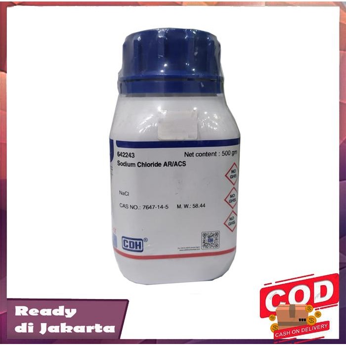 Sodium Chloride 500 gram CDH / NaCl / Natrium Klorida pro analis pa