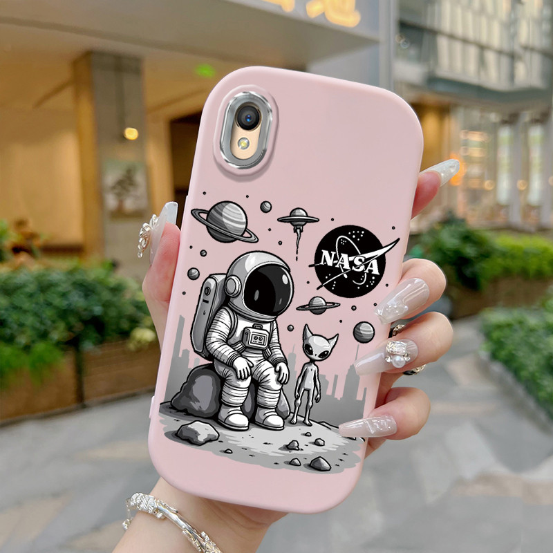 Casing Hp Untuk OPPO A37 A37F Case Casing pola Astronot Kesing HP Kasing Silikon Softcase bulat gemu