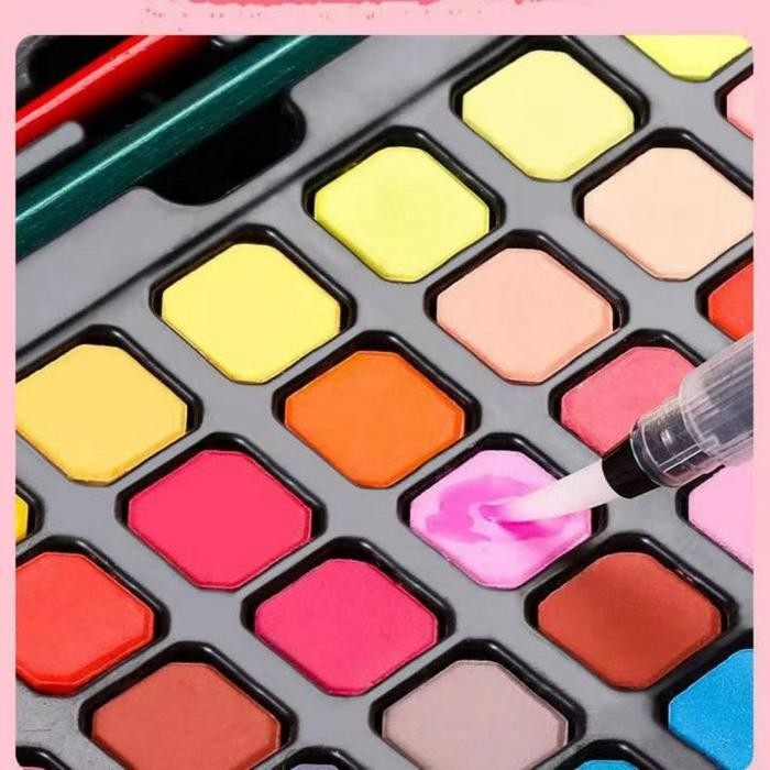 

48 in 1 Watercolor Set Watercolour Cat Air Padat dengan Alat Kuas Seni Lukis Cat Air Set Solid Water