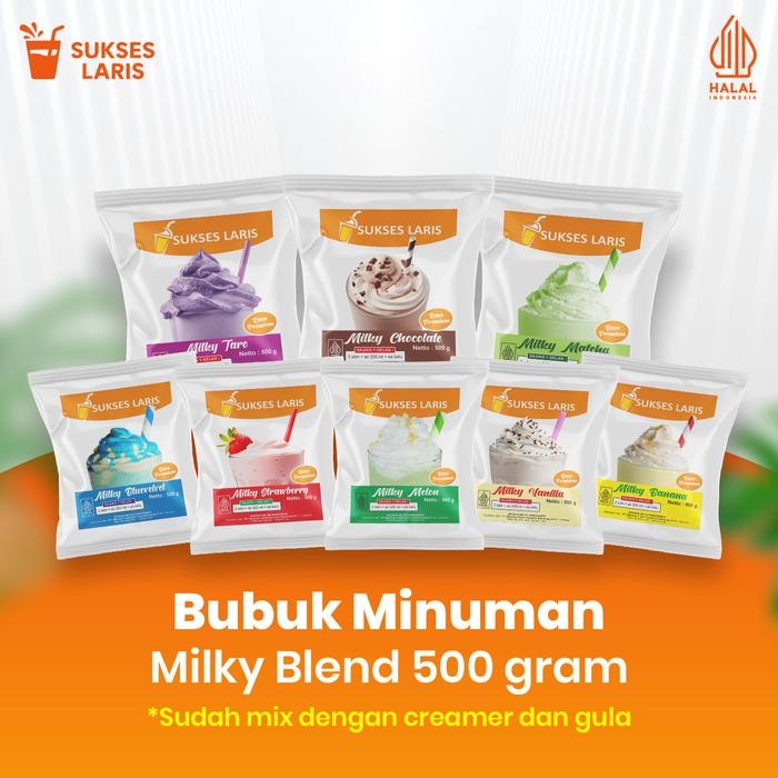 

BUBUK MINUMAN MILKY ALL VARIAN ENAK 500 GRAM BUBUK MINUMAN BLEND BOBA BUBUK STICKY MILK