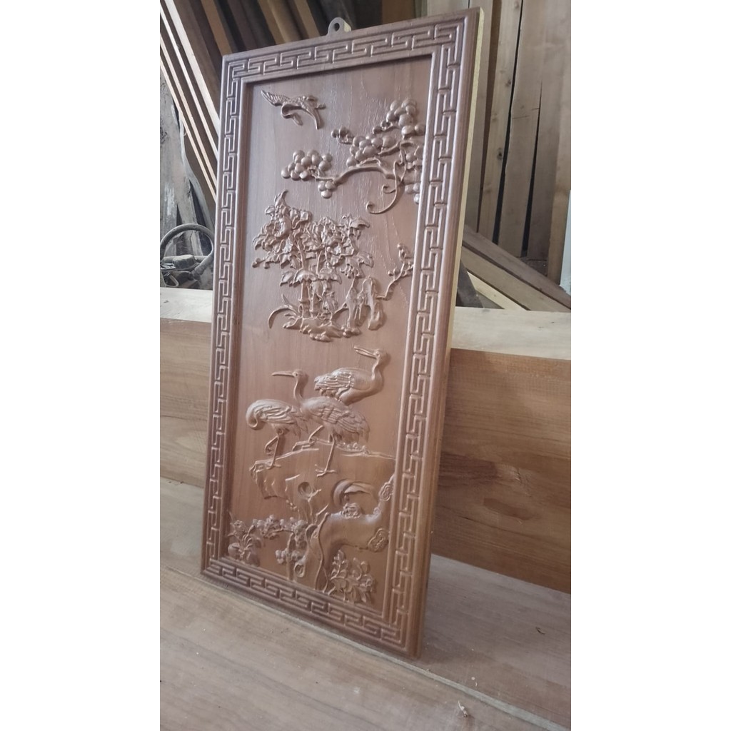 Ukiran Relief Bahan Kayu Jati