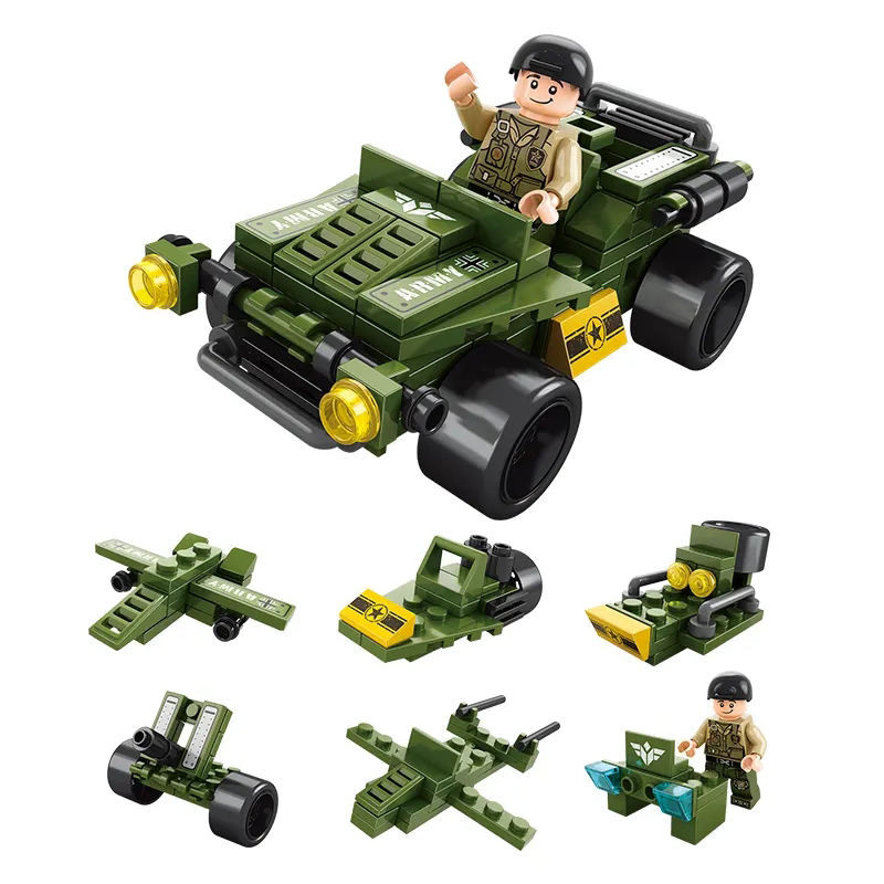 Mainan Balok Susun Mobil Militer 6in1 LEGO 106 Bricks - 8732-2 / LEGO MILITARY