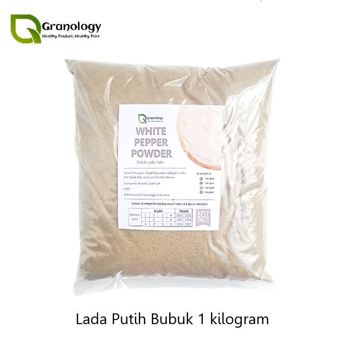 

ORIGINAL Lada Putih Bubuk / White Pepper Powder (1 kilogram) Granology READY STOCK