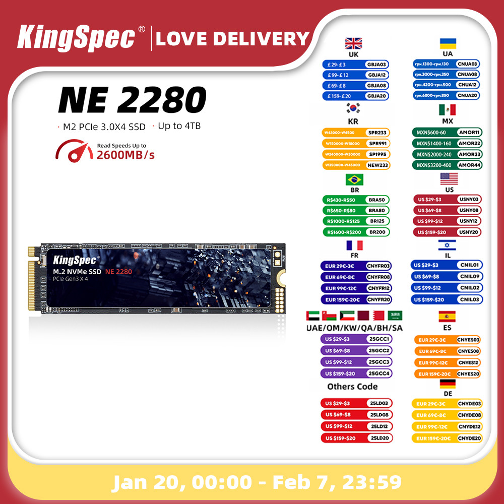 KingSpec M.2 SSD 120GB 256GB 512GB 1TB SSD 2TB hard Drive M2 ssd m.2 NVMe pcie SSD Internal Hard Dis