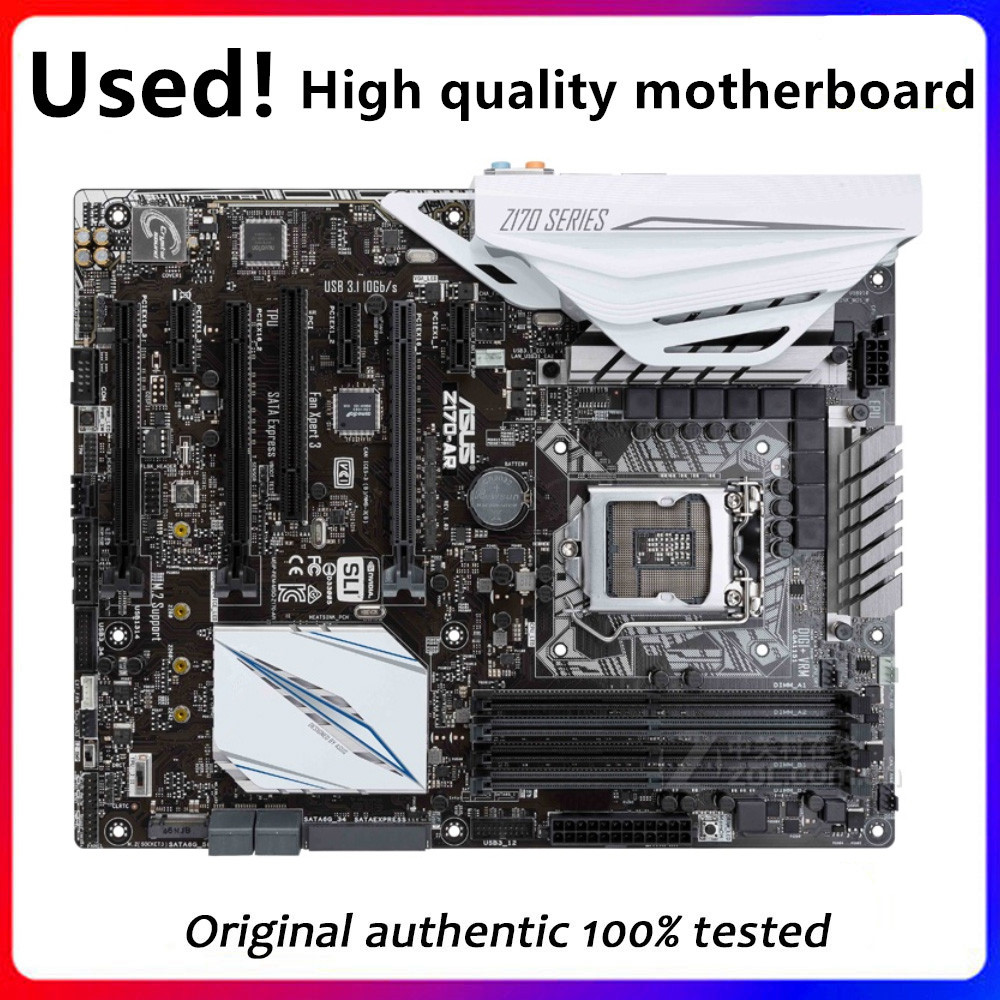 For Asus Z170-AR Original Used Desktop Intel Z170 64GB DDR4 Motherboard LGA 1151  i7/i5/i3 USB3.0 SA