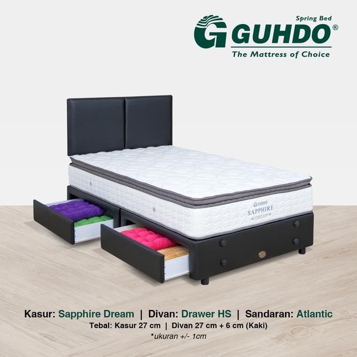 Tempat Tidur Laci Guhdo / Base Drawer Hs / Divan Laci Guhdo Horizontal Split