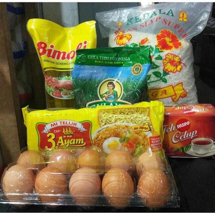 

Paket Sembako Murah Perdus (Beras, Telur, Teh, Gulaku, Mie, Minyak)