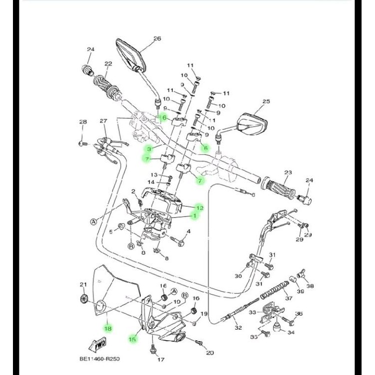 PAKET STANG STIR SET AEROX 125 ORIGINAL