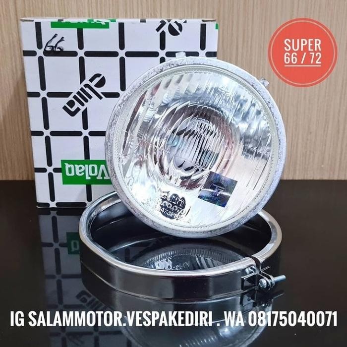 reflektor kaca lampu depan vespa super 66 super 72