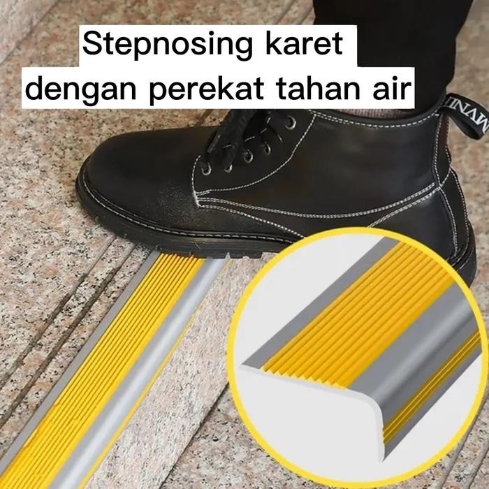 lis karet pengaman siku tangga dengan perekat tahan air - abu kuning