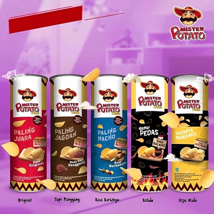 

Sedia MISTER POTATO CRISPS/KERIPIK KENTANG MISTER POTATO 85g