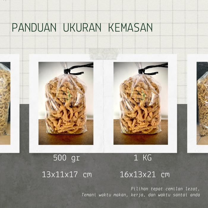

Sedia [ 1 kg ] Kripik Usus Ayam Crispy Pedas Daun Jeruk - snack / makanan ringan / keripik / ce