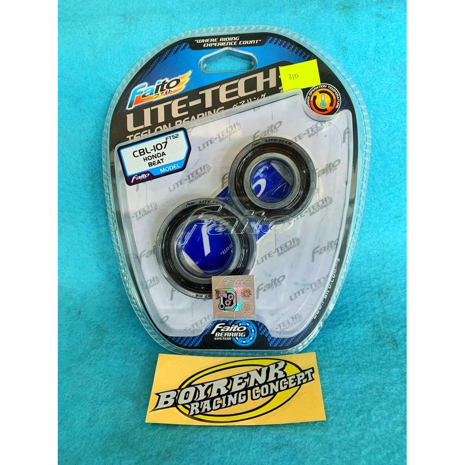 FAITO Bearing Kruk As Beat/ Beat FI/ Vario 110 FI/ Scoopy/ Scoopy FI LITE TECH - BOYRENK RACING