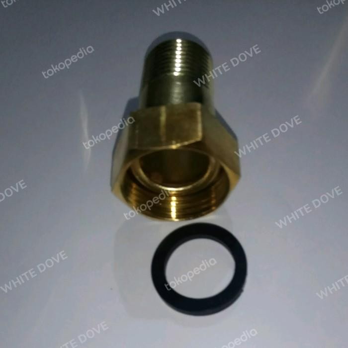 (Allthebest) mur kopling kuningan sock naple 1/2 sambungan meteran nepel pompa air