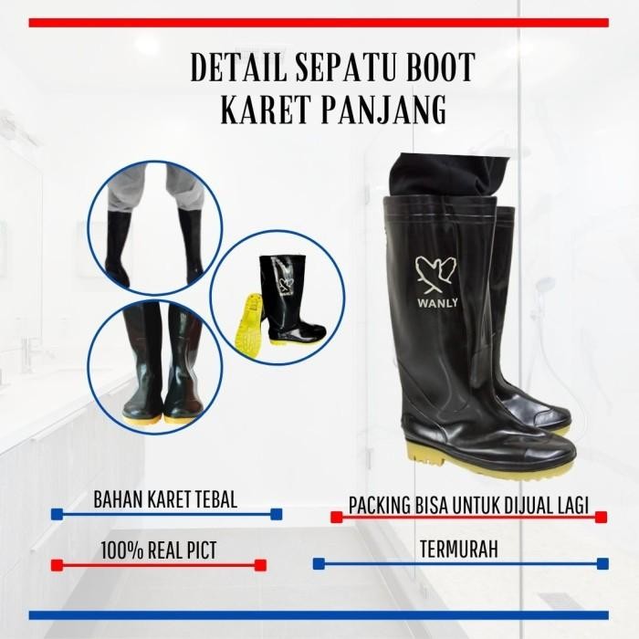 (Allthebest) SEPATU BOOT WANLY SEPATU BOOT KARET SEPATU BOOT SAFETY PANJANG