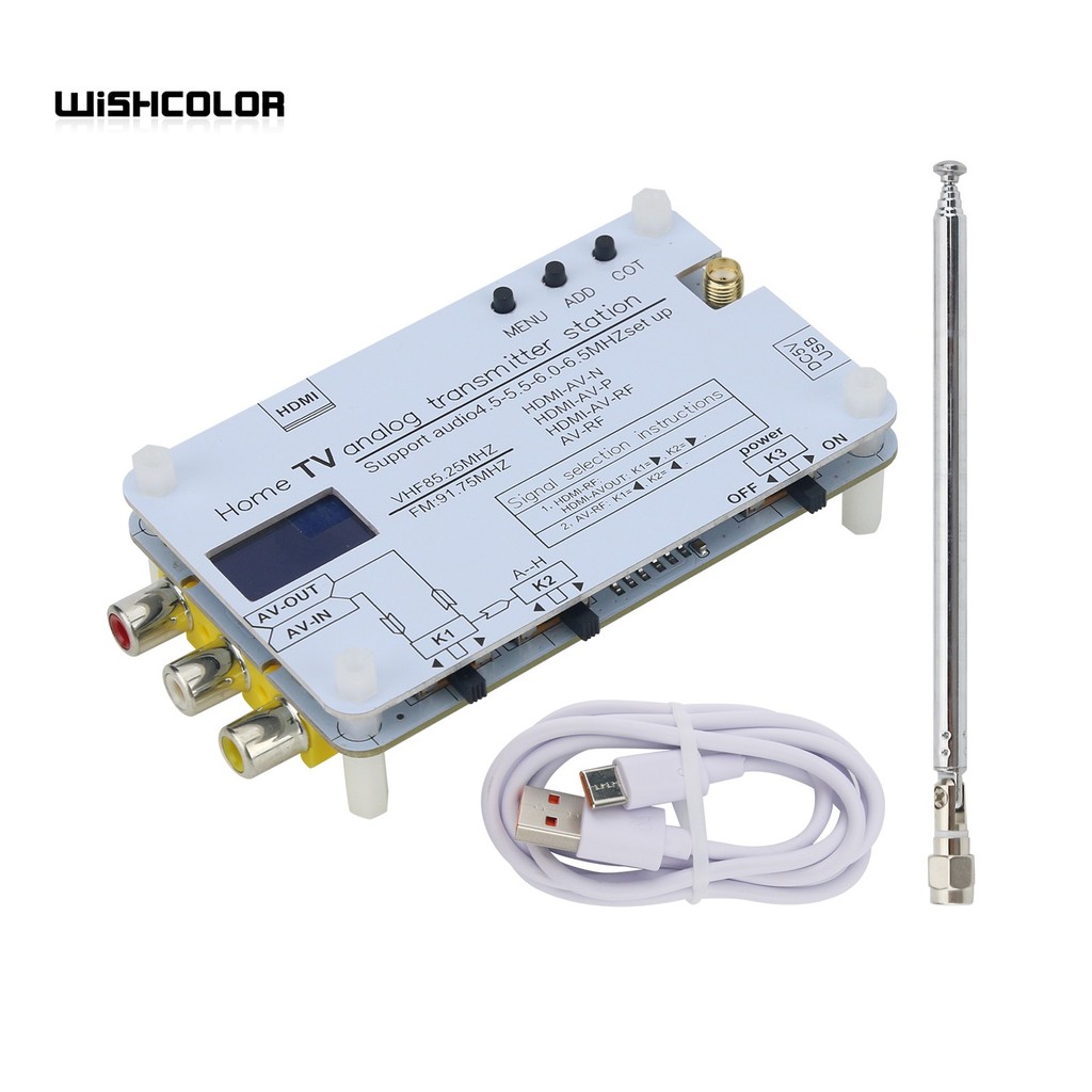 EXCLUSIVE HamGeek White Analog TV Signal Transmitter Home Analog TV Transmitter with OLED Display Su
