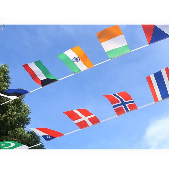 100Pcs Bendera Dunia Negara / Bendera Negara Dunia / Spanduk Bendera Renceng Negara Untuk Lebar Cafe