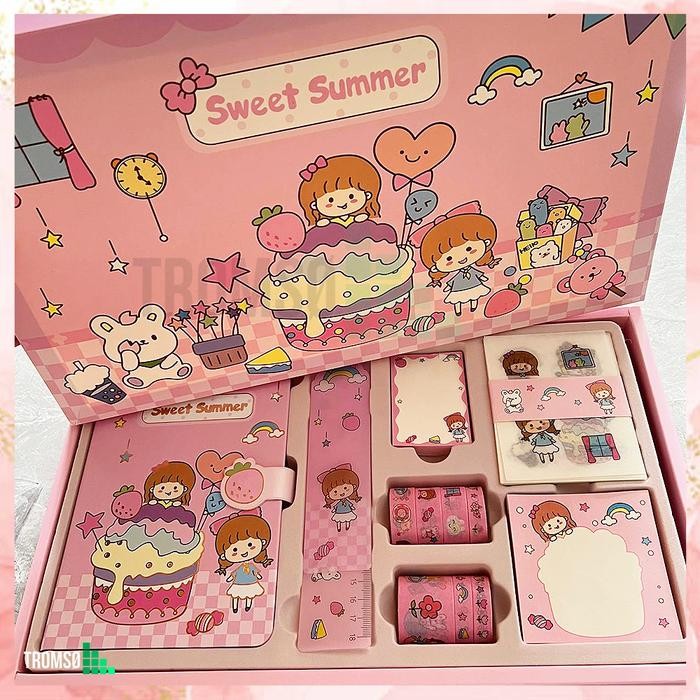 

Tromso 5in1 Diary Set / Gift Set / Buku Harian untuk anak perempuan (Diary Book, Sticker, Tapes,