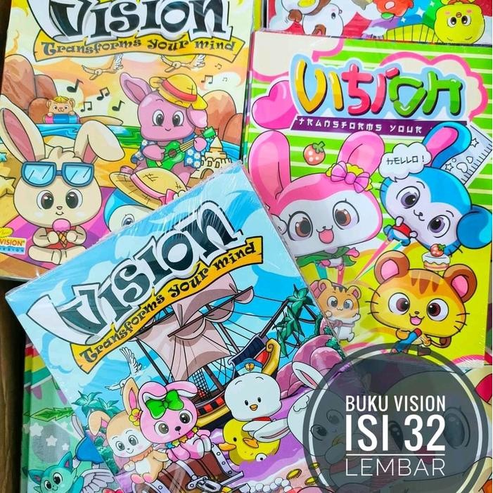 

[1 pak] buku tulis vision 32 lembar isi 10 buku murah Paper