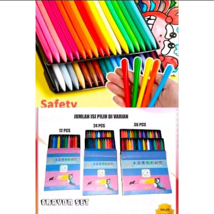 

CRAYON SET ANTI AIR TIDAK MUDAH PATAH ISI 12-36 PCS BEST SELLER Krayon Mewarnai Stationery