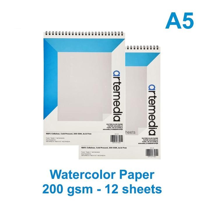 

Artemedia Watercolor Book A5 Cold Pressed / Kertas Cat Air A5