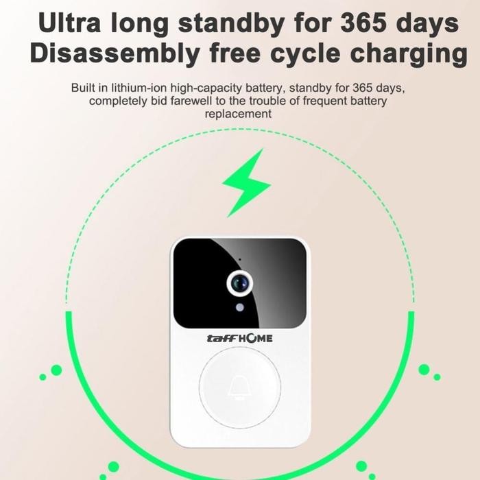 TAFFHOME SMART BELL RUMAH WIRELESS DENGAN KAMERA INTERCOM TERMURAH