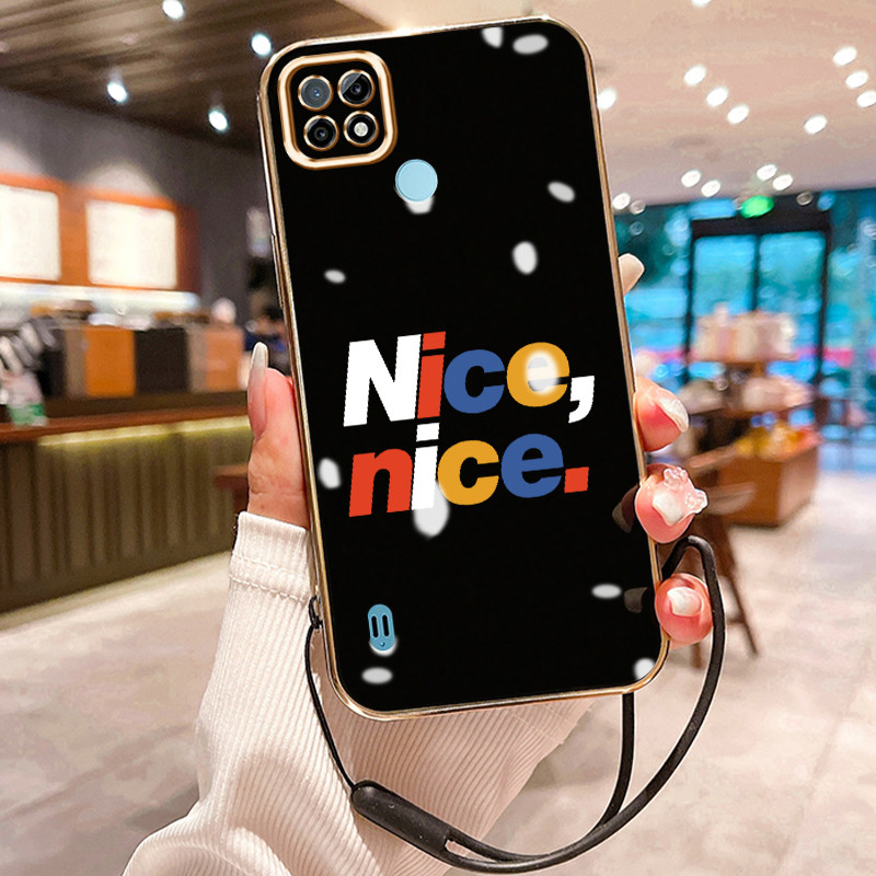 Casing Hp Untuk Realme C21 C21Y C25Y Case Casing Huruf berwarna HP Cesing Silikon Softcase disepuh t