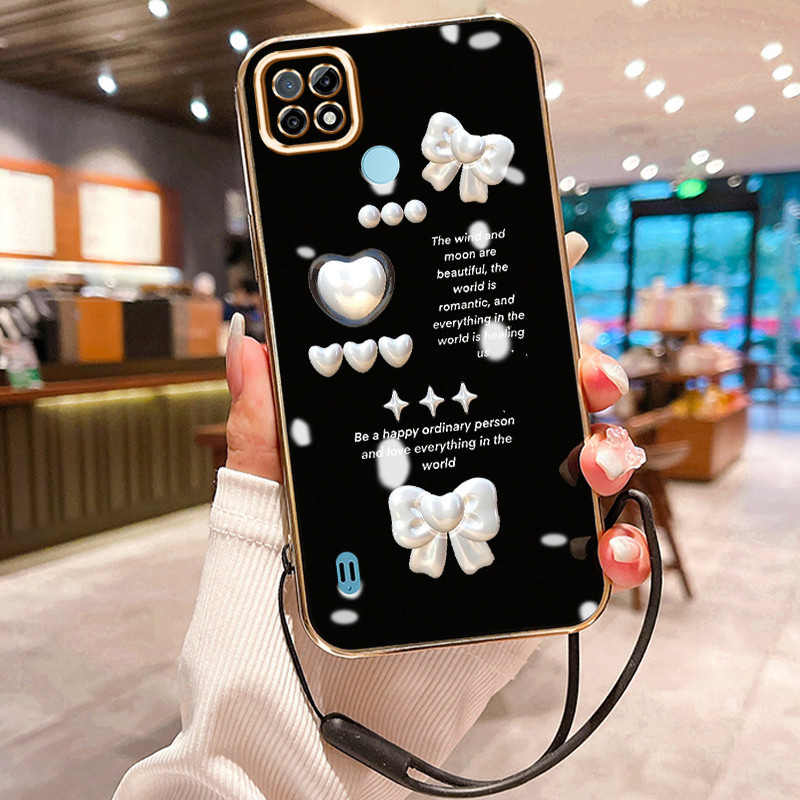 Casing Hp Untuk Realme C21 C21Y C25Y Case Casing Kumpulan mutiara HP Cesing Silikon Softcase disepuh