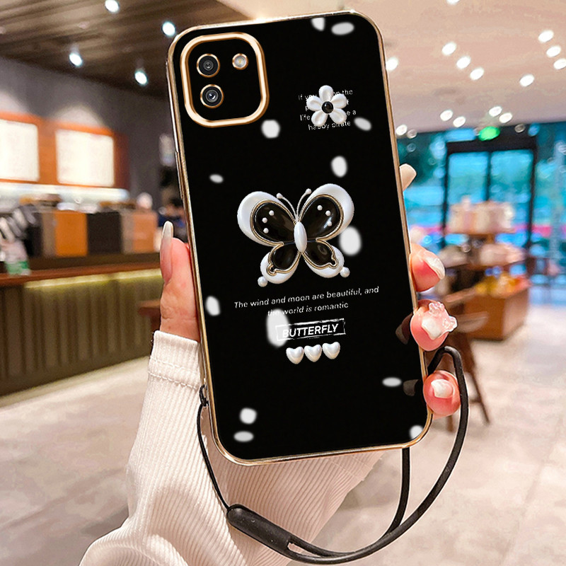 Casing Hp Untuk Samsung Galaxy A03 A03s A03 Core Case Casing Pusat kupu-kupu putih HP Cesing Silikon