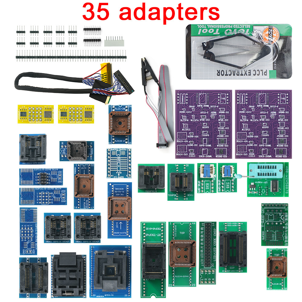 

XGECU 35 Adapters for T76 USB3.0 Universal Programmer support EEPROM NOR NAND EMMC MCU GAL Minpro IC