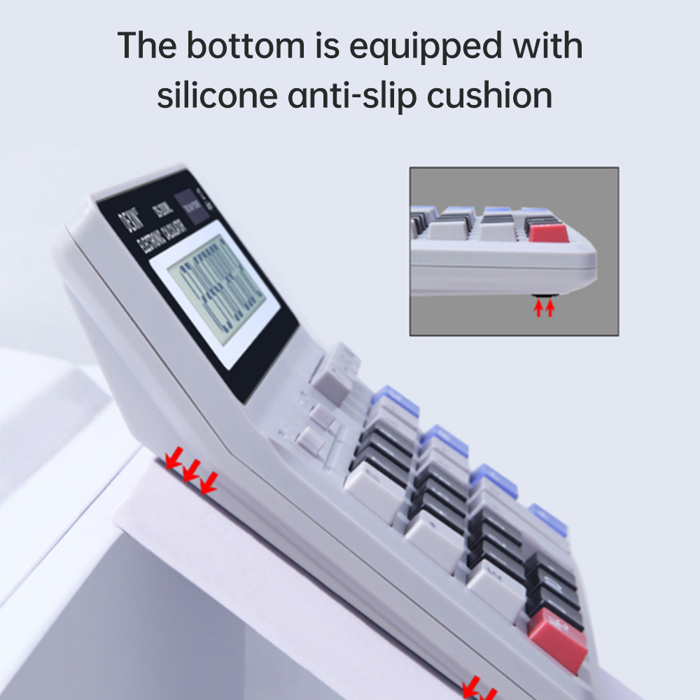 

Desk Calculator 12 Digit LCD Display Solar Battery Powered Big Button Giant Accounting Calculator w/