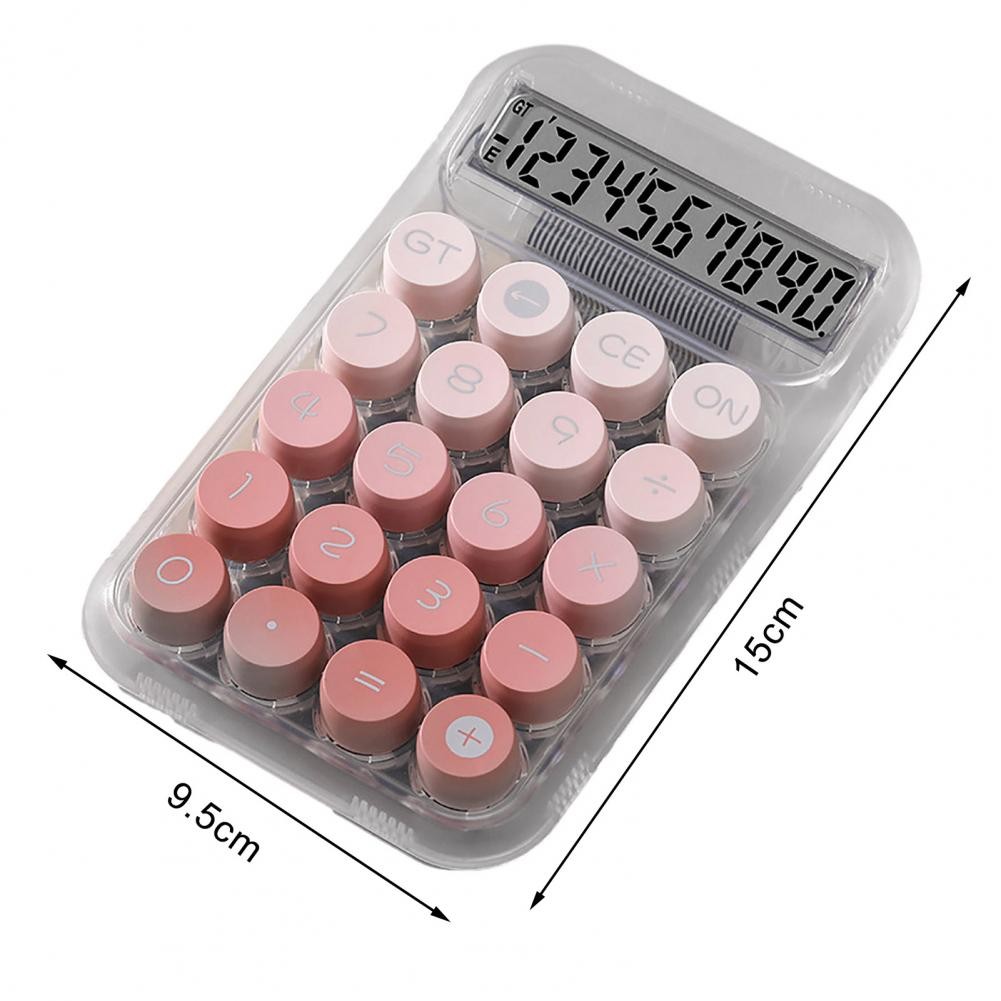 

Gradient Colour Desktop Calculator Cute 12 Digit Large LCD Display Round Button Mechanical Keyboard