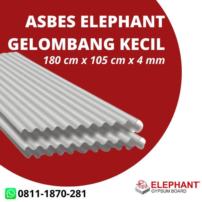 Asbes Gelombang Kecil Elephant 180 Cm X 105 Cm X 4 Mm