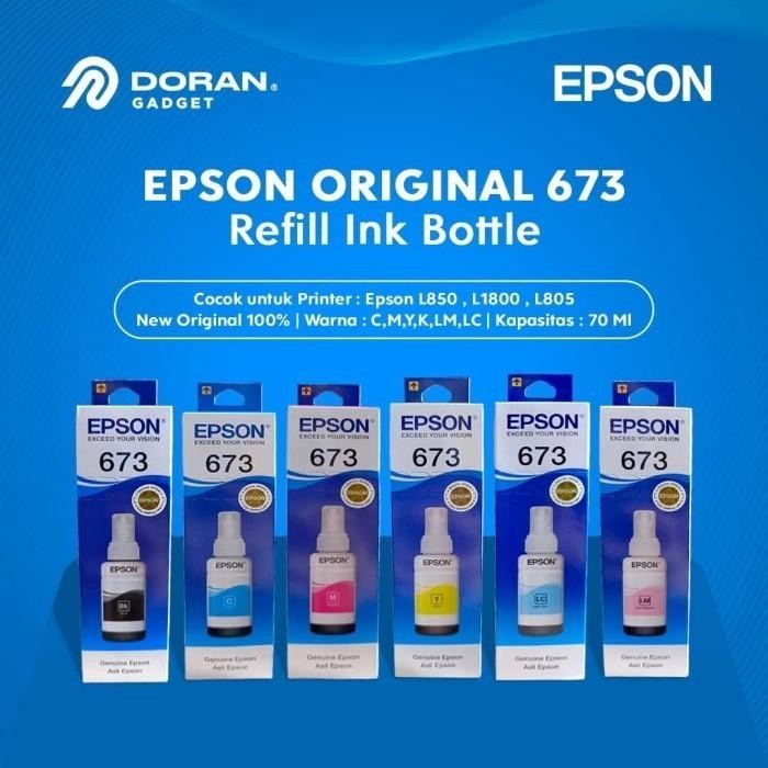 TINTA EPSON 673 T673 ORIGINAL PRINTER L805 L810 L850 L1300 L1800 ORI