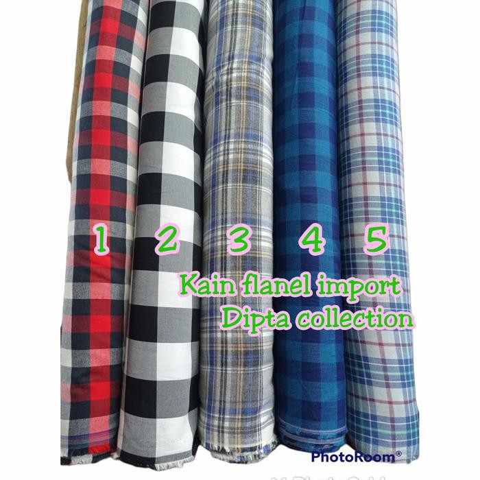 kain flanel _bahan katun flanel motif kotak