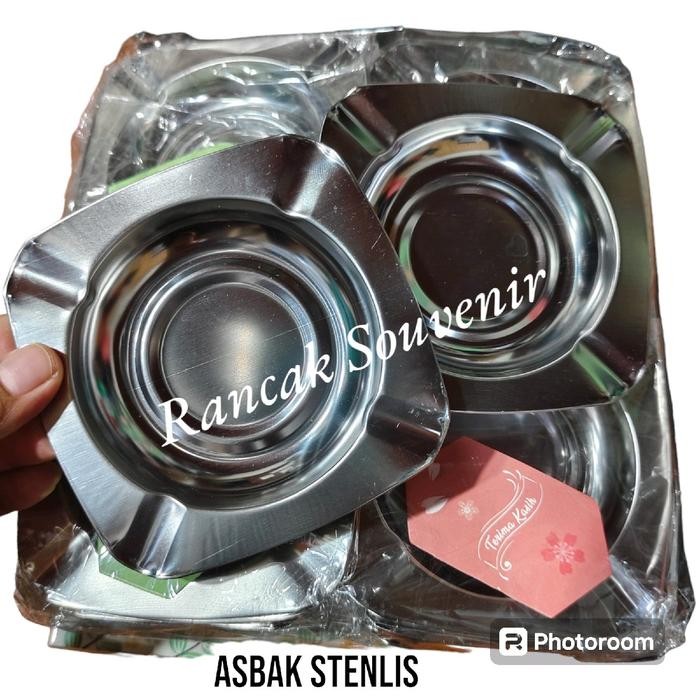 Isi 100 Pcs Souvenir Asbak Stenlis Kemasan Plastik Souvenir Pernikahan Murah Bermanfaat Hadiah
