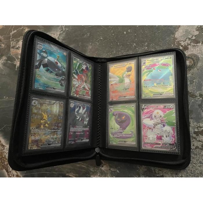 

Hice Premium Zip Album Card Binder 4 Pocket Binder Kartu Pokemon Magic One Piece Flesh And Blood Tcg