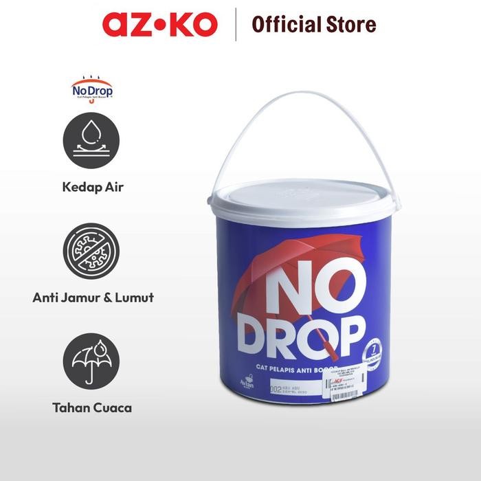 AZKO No Drop 4 kg Cat Dinding Waterproof - Abu-Abu Paint Waterproof Cat Tembok Perlengkapan Tukang