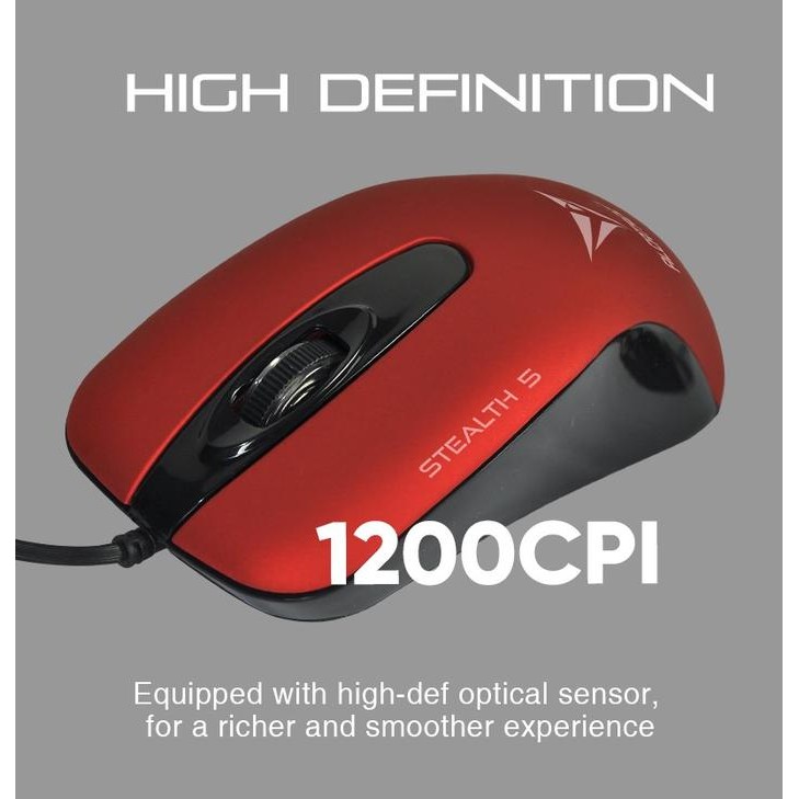 (Expert) Alcatroz Silent Mouse Wired Stealth 5 (1200cpi) 2 Tahun Garansi Resmi