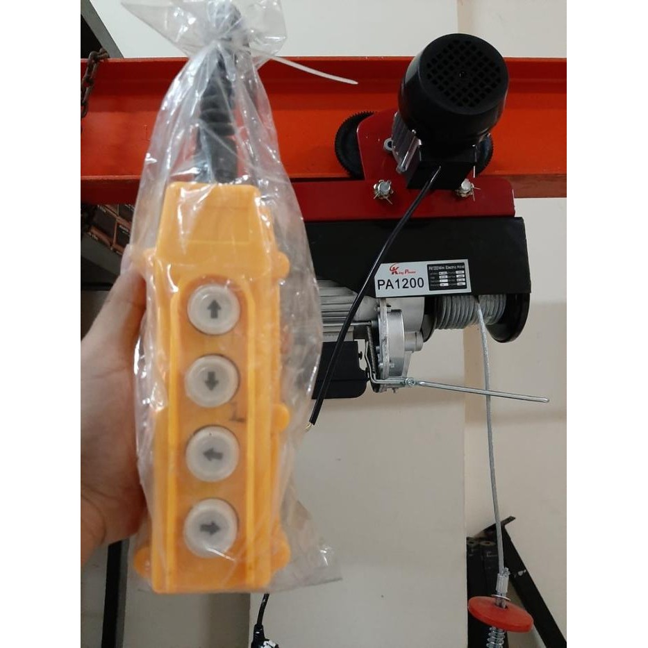 Paling Murah Electric Hoist Mini 1 Ton Pa1200 Katrol 1000Kg + Elektrik Trolley