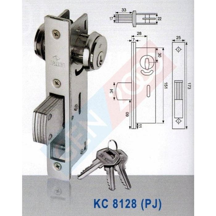 ALUMINIUM LOCK KC 8128 DEKKSON KUNCI PINTU SWING ALUMINIUM KC-8128
