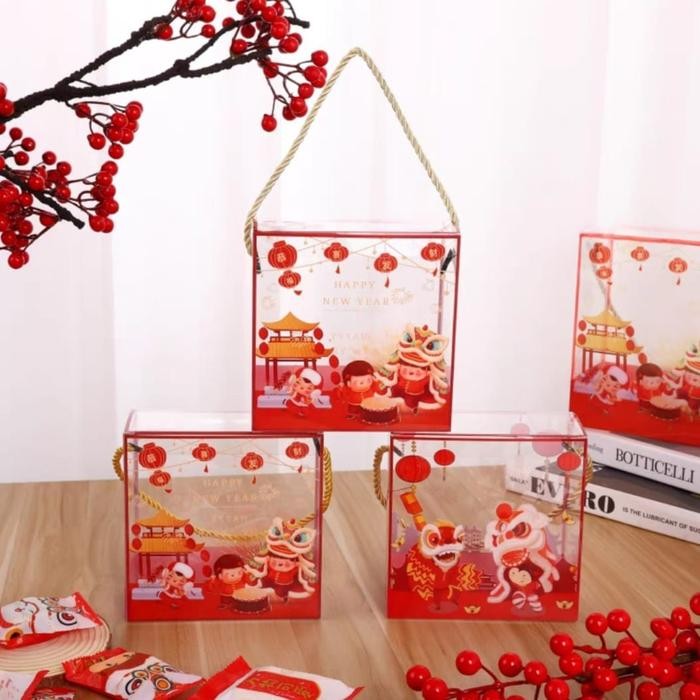 

[5pcs] Dus Mika Tali Edisi Imlek CNY untuk Hampers Imlek, Cookies, atau 1 Toples 500gr