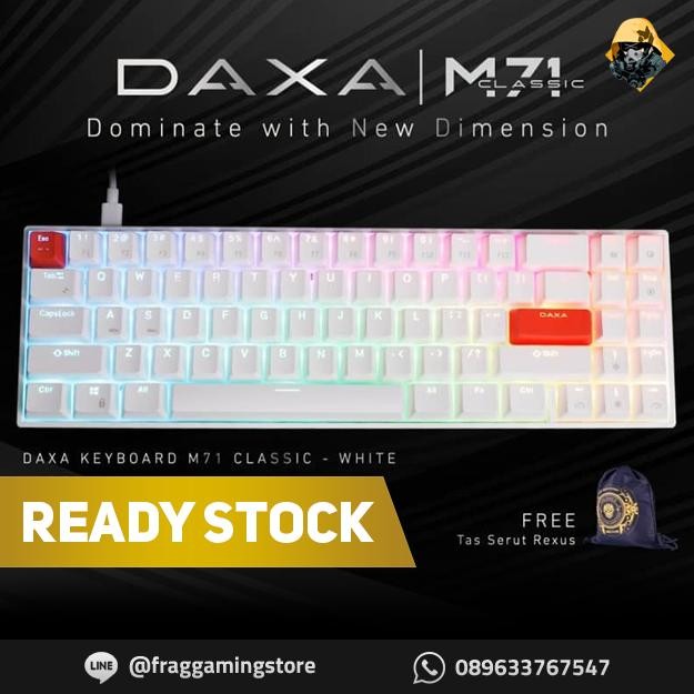 (Expert) Rexus Daxa M71 Classic White Mechanical Gaming Keyboard