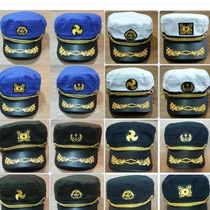 (Expert) TOPI PELAUT TOPI KAPTEN TOPI SAILOR SAILOR HAT TOPI PELAYARAN