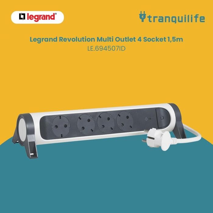 LEGRAND STOP KONTAK 4 LUBANG COLOKAN TERMINAL LISTRIK 1,5 METER MULTI OUTLET