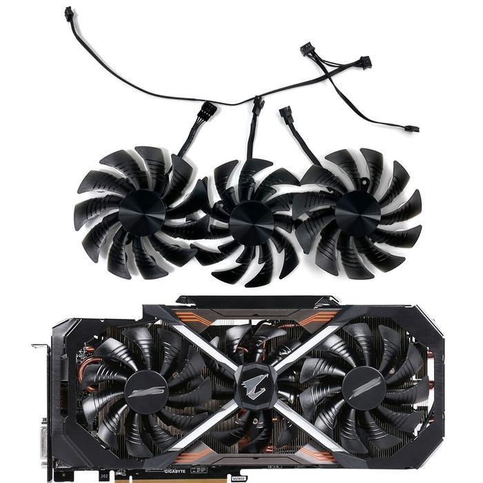 3Pcs 4 Pin GPU Cooler Fan For Gigabyte AORUS GTX 1080Ti Xtre
