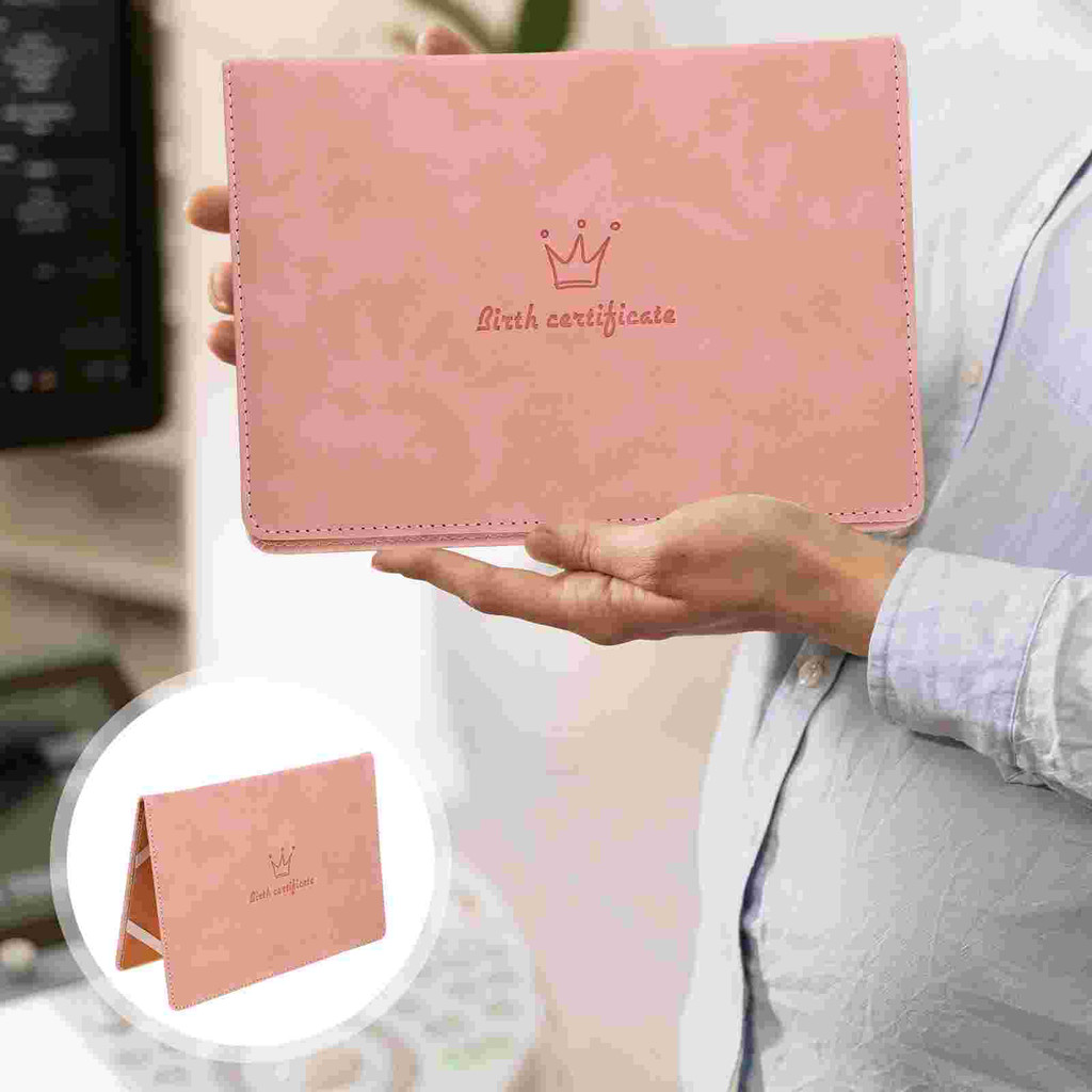 

Travel Accessories Birth Certificate Cover Folder Storage Holder for Pink Document Newborn