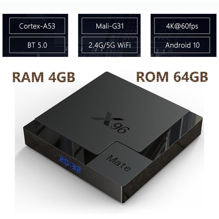 [Expret] Android TvBOX X96 MATE 4GB/64GB ALLWINER H616 ANDROID 10 BT.5 Full App